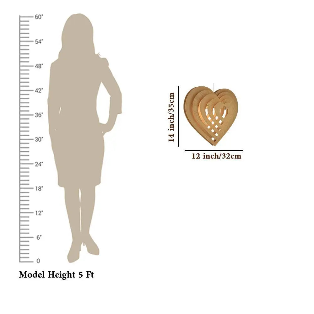 Modern Design Heart Shape Wooden Ceiling Lamp For Home Decoration, Living Room