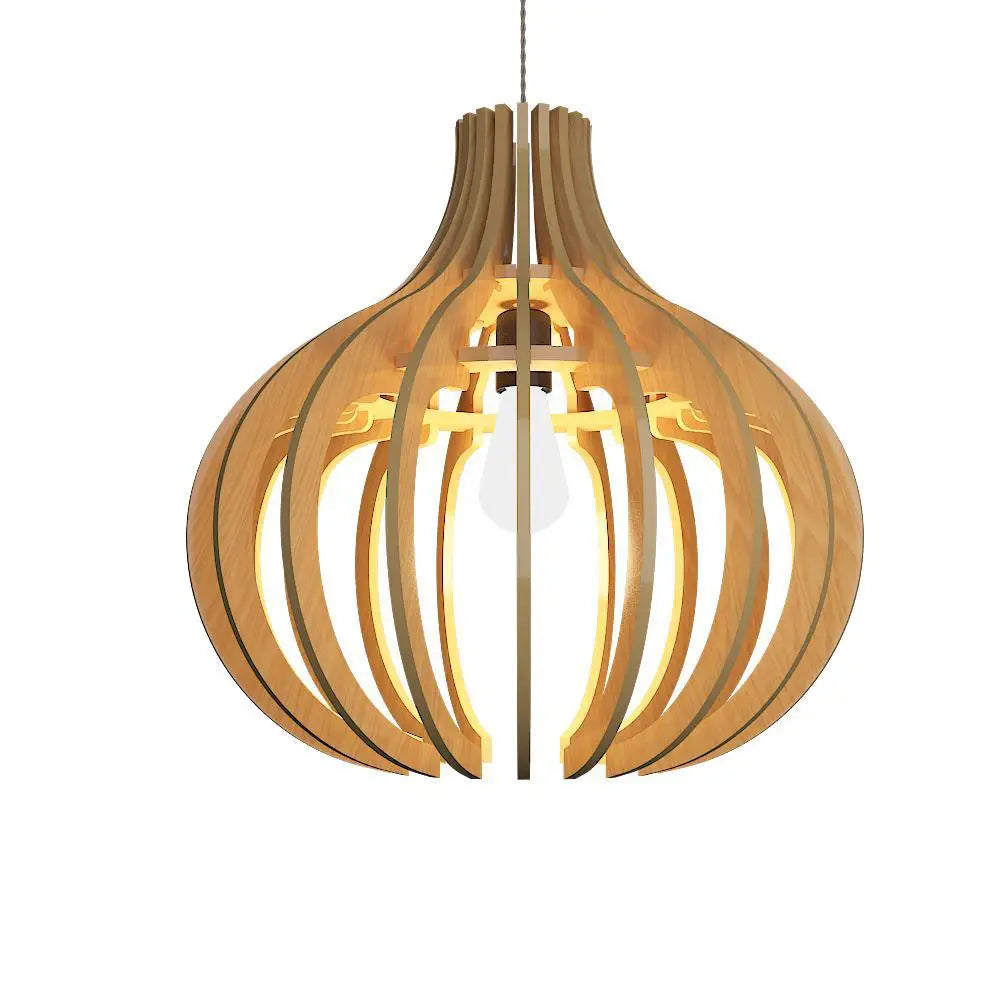 Modern Design Onion Shape Wooden Ceiling Lamp For Home Decoration, Living Room