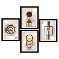 Modern Geometric Shapes Hanging Wall Frame Set of Four