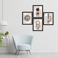 Modern Geometric Shapes Hanging Wall Frame Set of Four