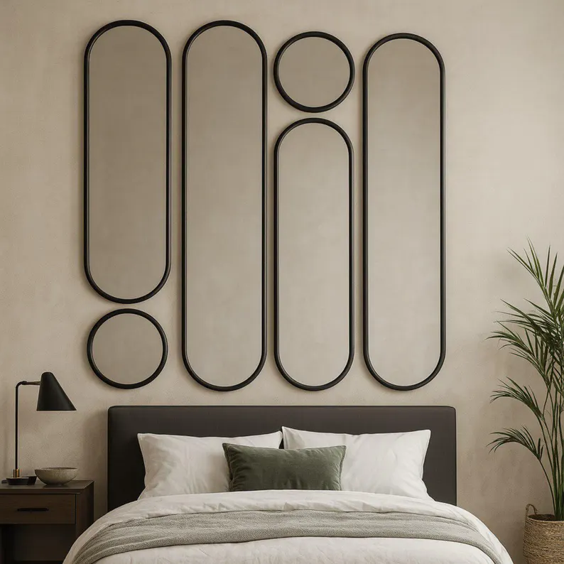 Modern Wall Mirror Set | Metal Frame Mirrors