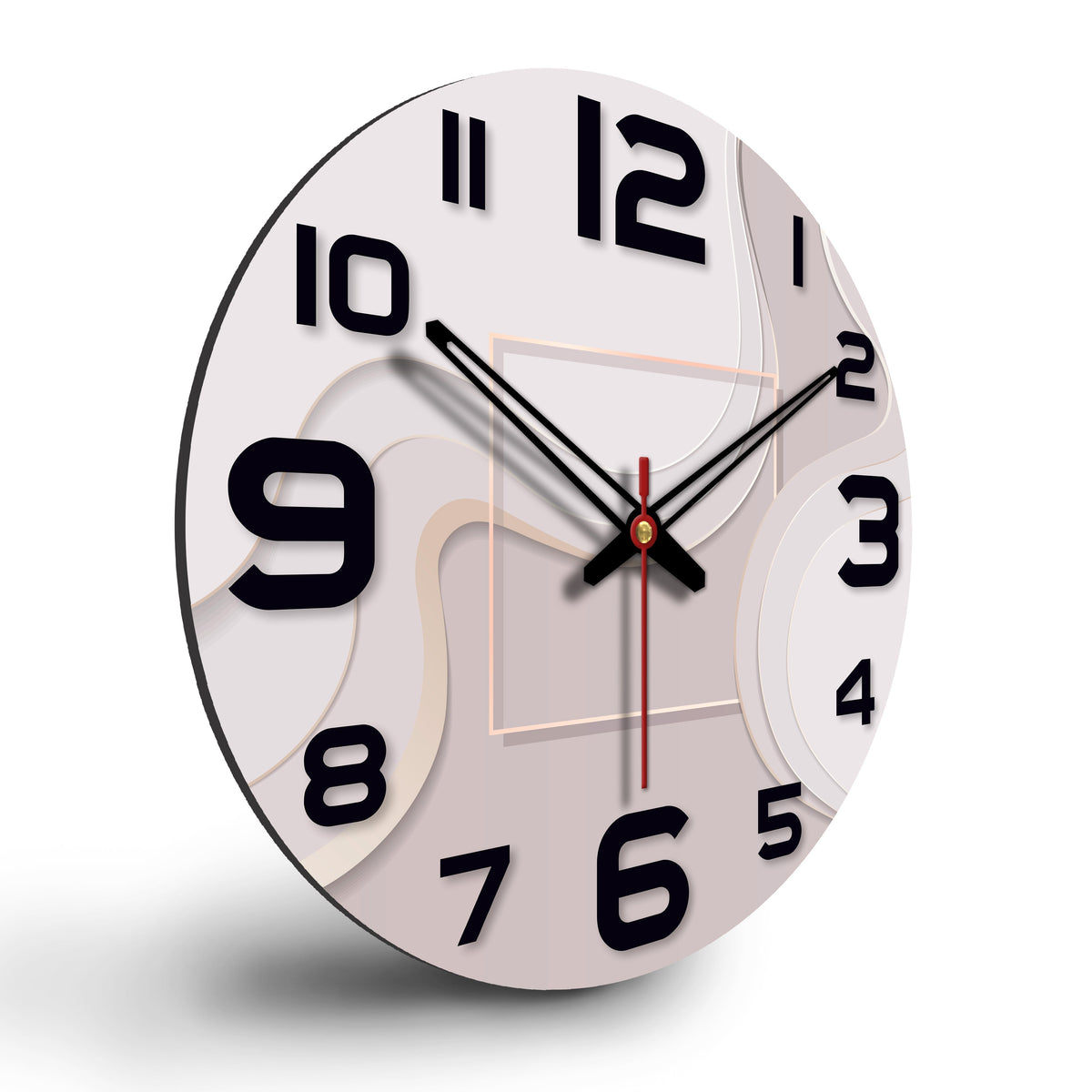 Modern Wavy Pattern Wooden Wall Clock