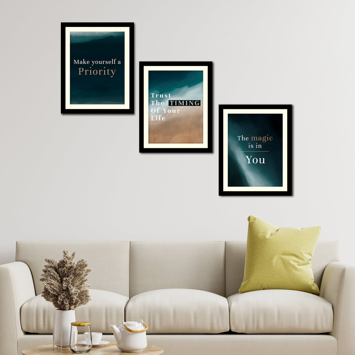 Motivational Quotes Wall Hanging Frames Set of Three