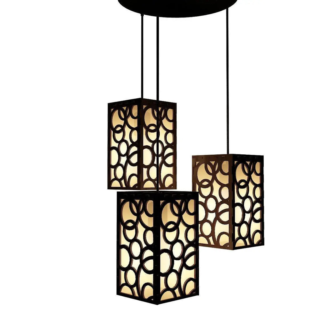 Muti Rings Design Wooden Modern Lamp Hanging Ceiling Light For Home Decoration, Living Room