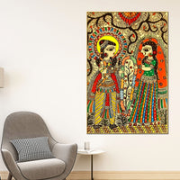 Madhubani Ram Sita Canvas Painting for Cultural Indian Wall Decor
