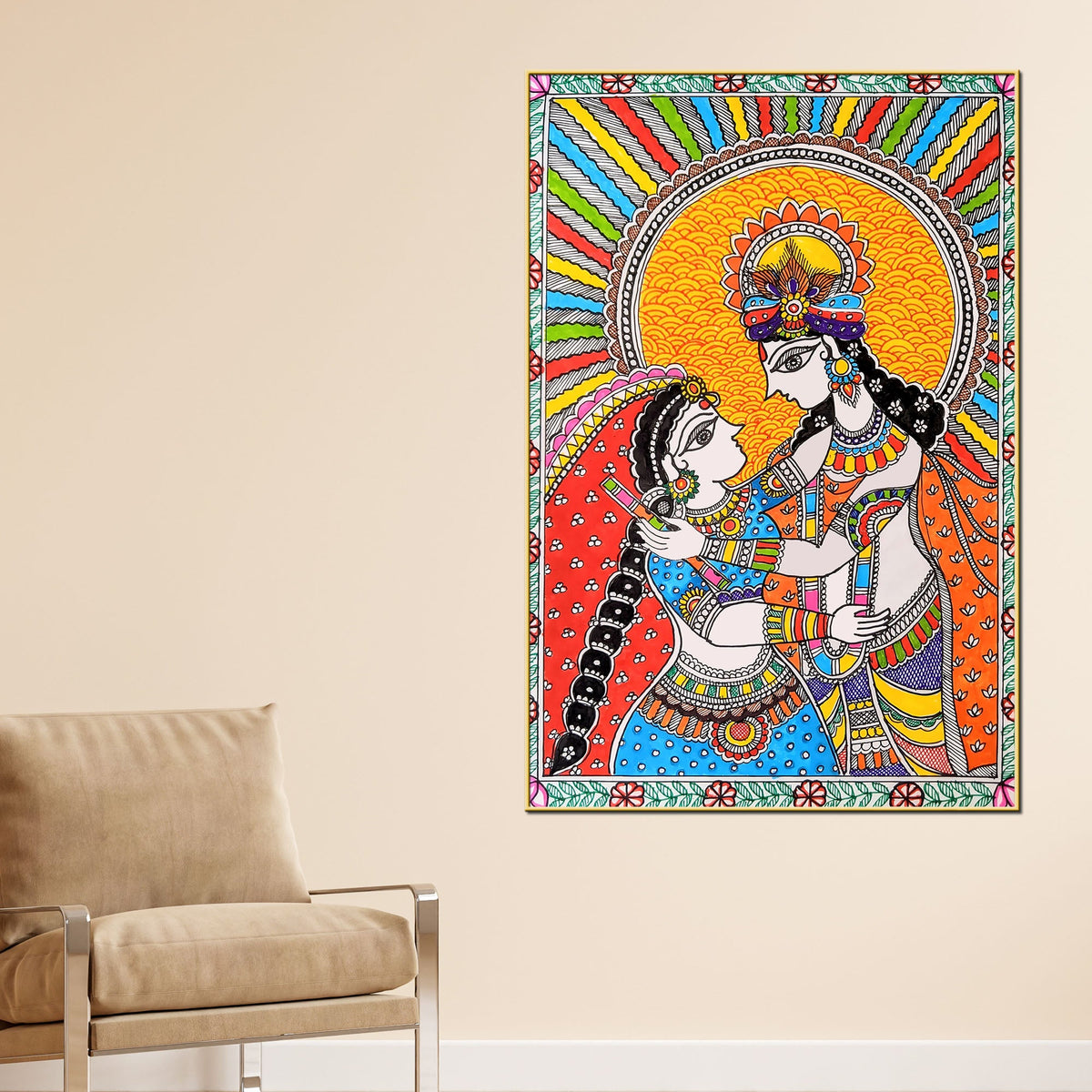 Devotion Radha Krishna Canvas Painting