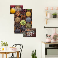 Kitchen's Quotes Canvas Wall Painting Four Panel Set