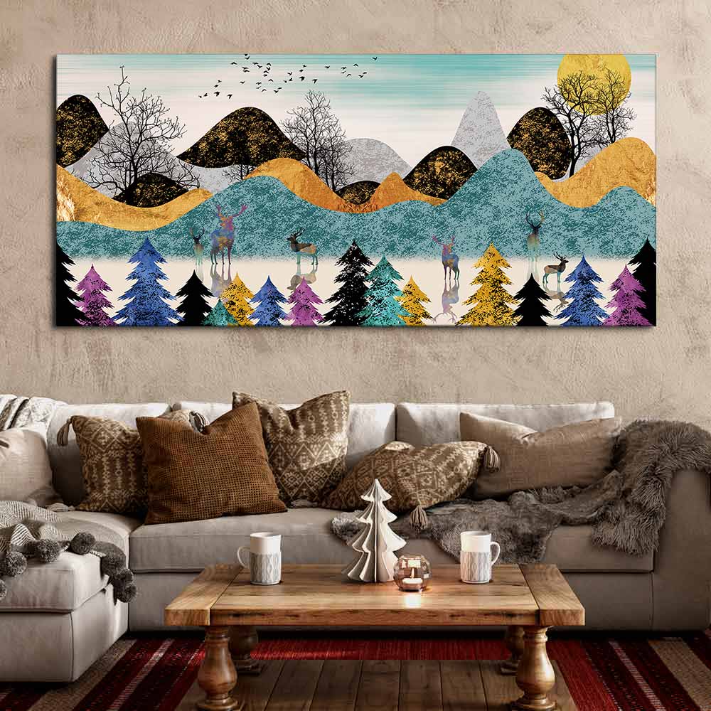 Modern Art Forest Premium Canvas wall Painting