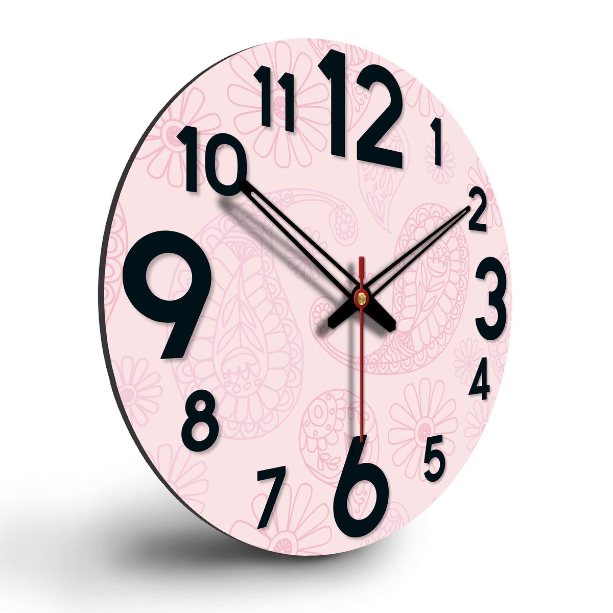Paisley Pattern Wooden Wall Clock