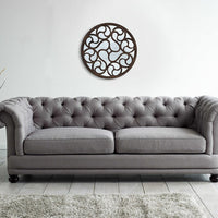 Round Decorative Wall Mirror | Artistic Swirl Wooden Frame Mirror