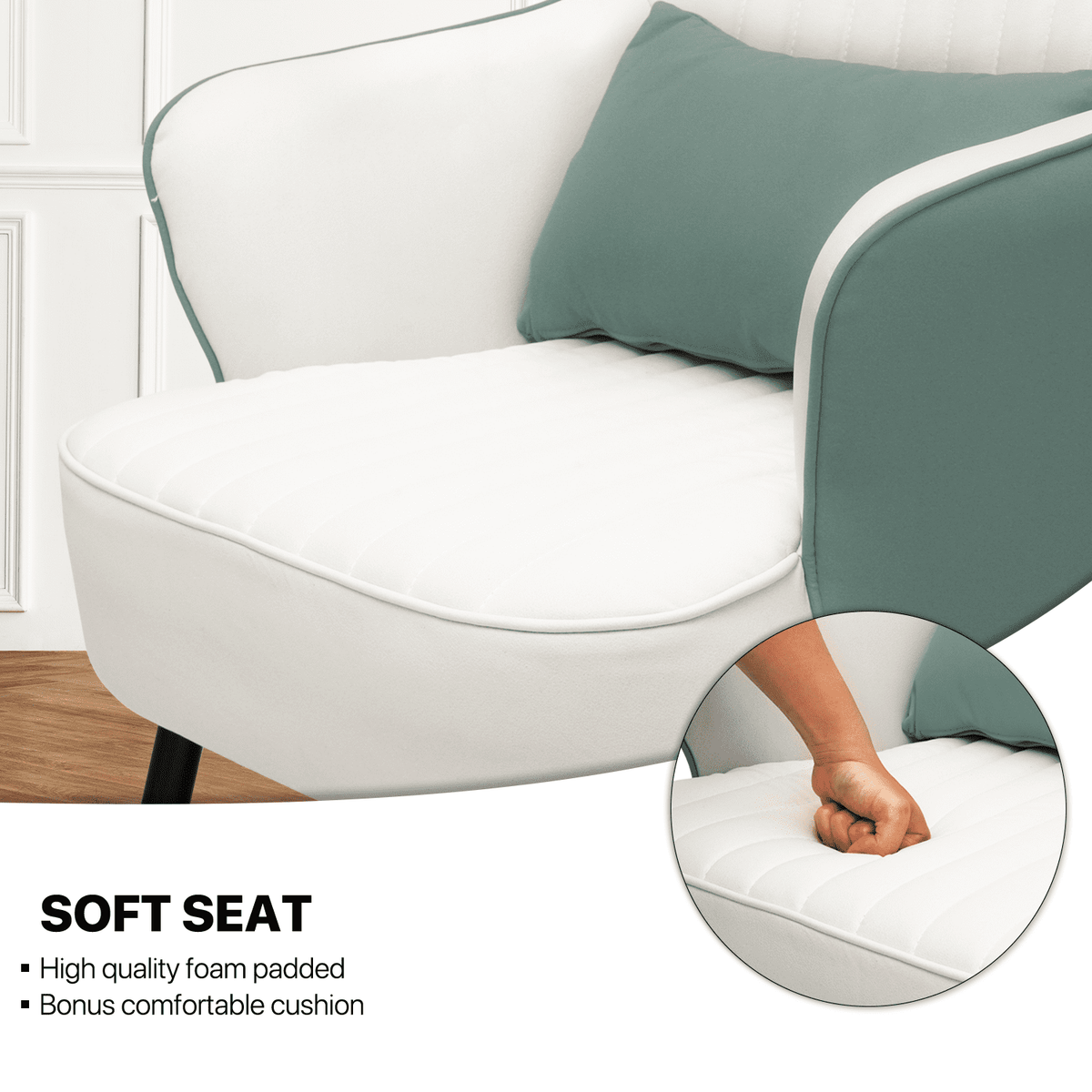 Modern Accent Lounge Chair with Cushion for Living Room