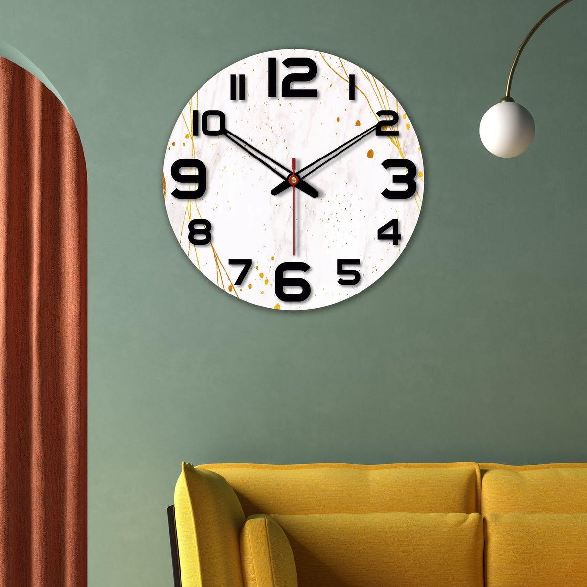Sprinkle Texture Wooden Wall Clock For Living Room