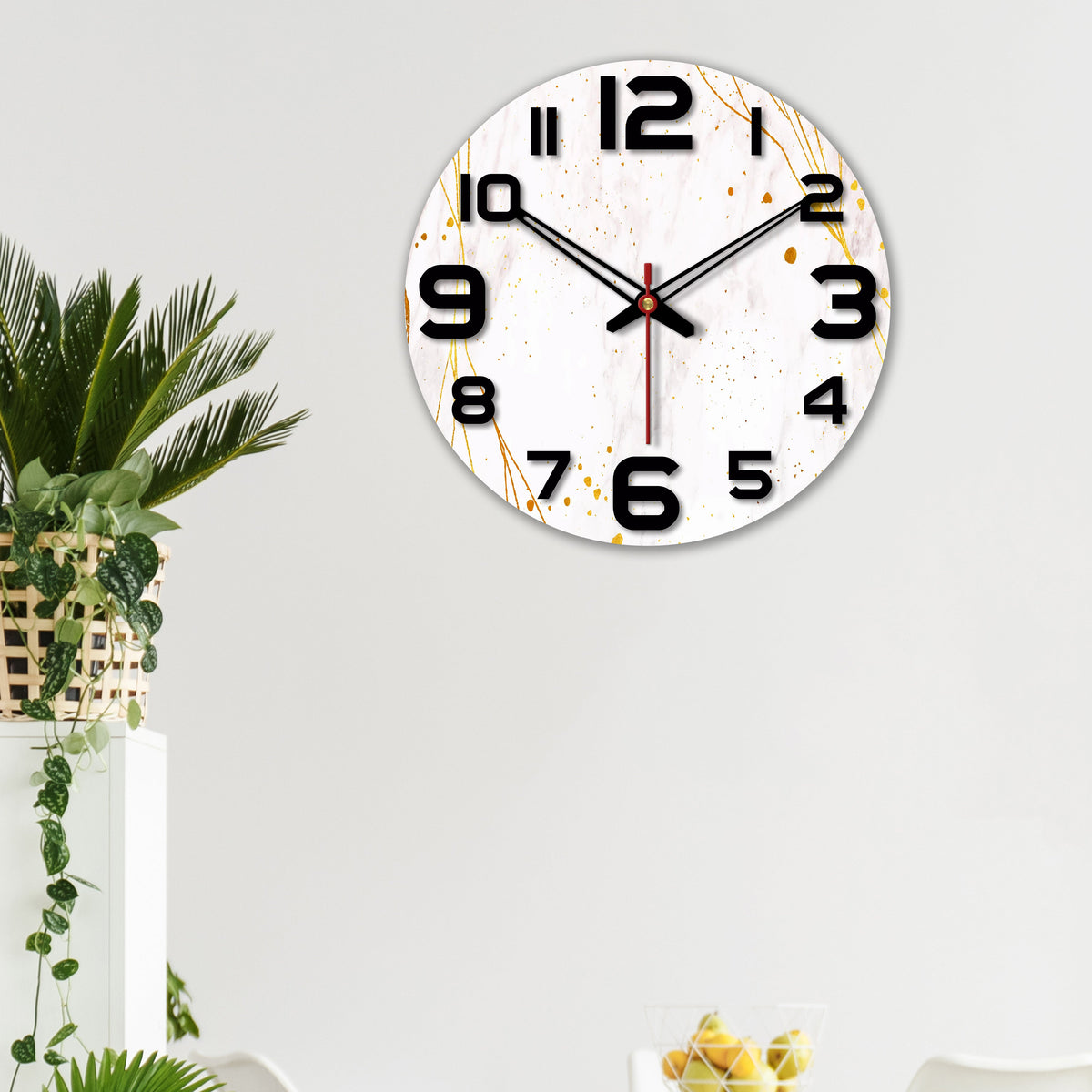 Sprinkle Texture Wooden Wall Clock For Living Room