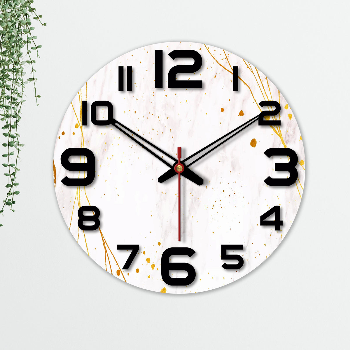 Sprinkle Texture Wooden Wall Clock For Living Room