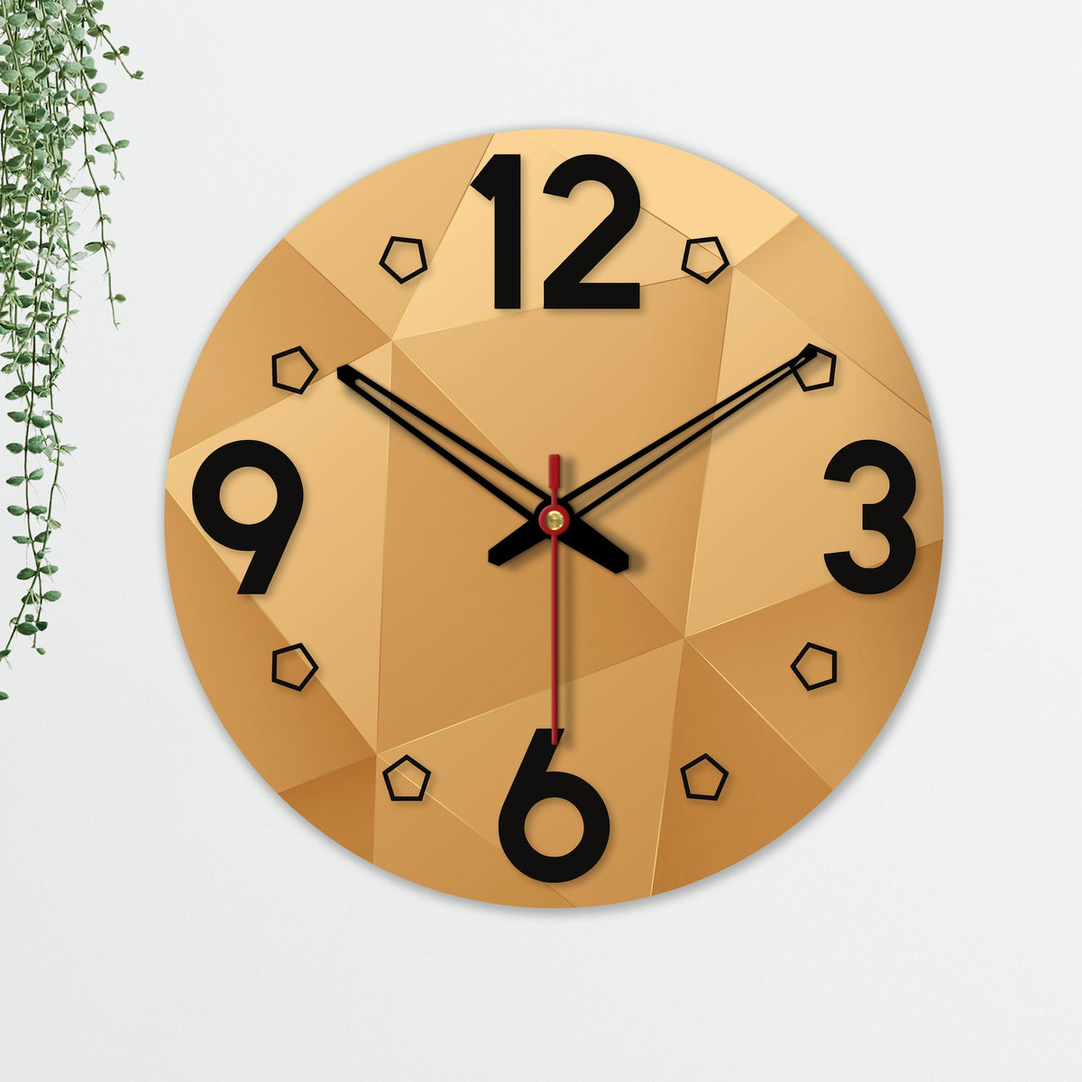 3D Abstract Pattern Wooden Wall Clock For Living Room