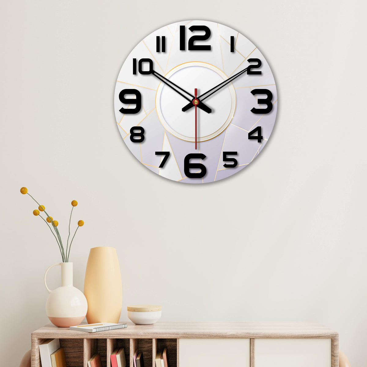 Unique Design Wooden Wall Clock For Living Room