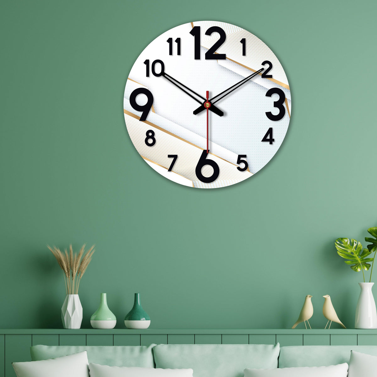 Unique Patterns Wooden Wall Clock For Living Room