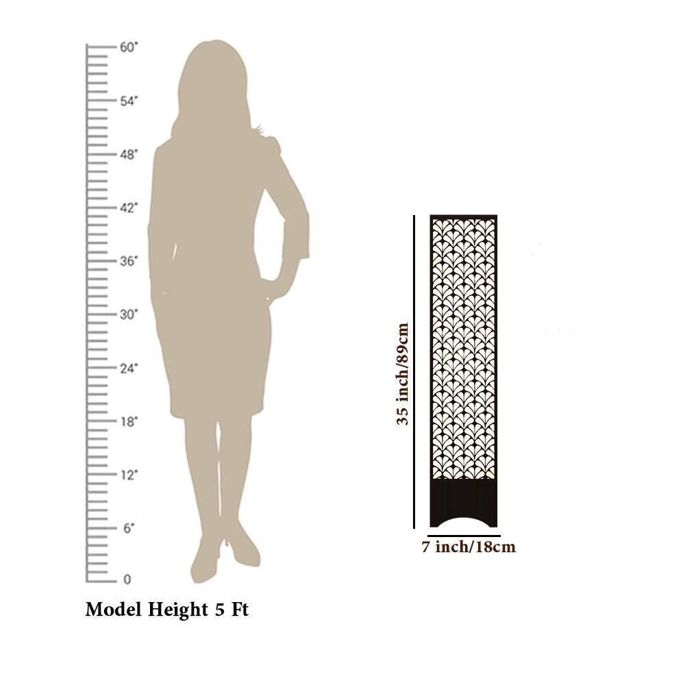 Modern Look Floral Pattern Wooden Floor Lamp For Living Room, Bedroom