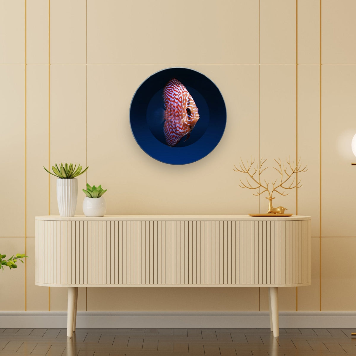 Beautiful Fish Ceramic Plate Wall Painting