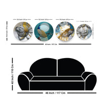 Beautiful Golden Art of Peacock Wall Plates Set of 4