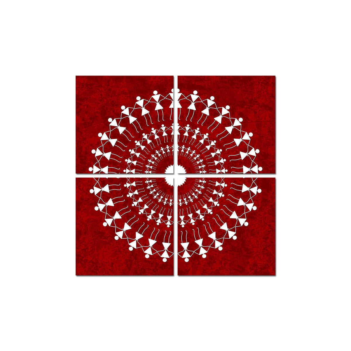 Warli Art Painting Wall Hanging, Set of 4