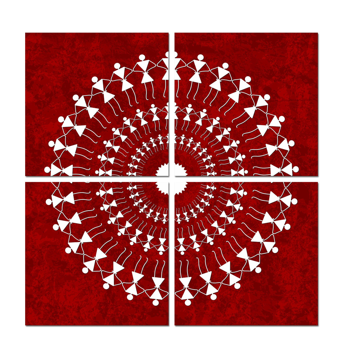 Warli Art Painting Wall Hanging, Set of 4