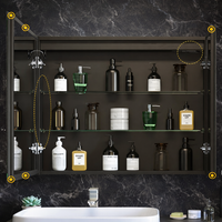 Warm Light Illuminated Vanity Cabinet Dual Mirror Doors