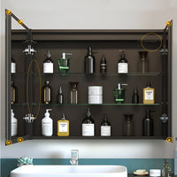 Warm Light Illuminated Vanity Cabinet Dual Mirror Doors
