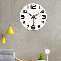 Web Triangle Pattern Printed Wooden Wall Clock