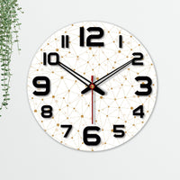 Web Triangle Pattern Printed Wooden Wall Clock