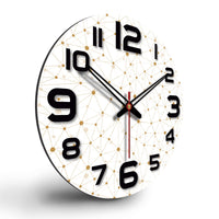 Web Triangle Pattern Printed Wooden Wall Clock