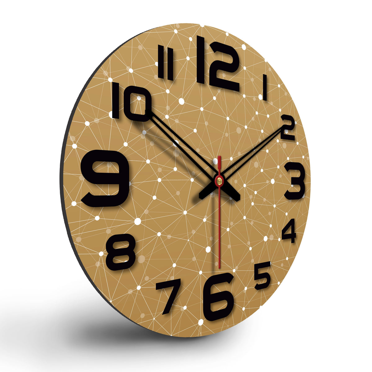Web Triangle Pattern Wooden Wall Clock