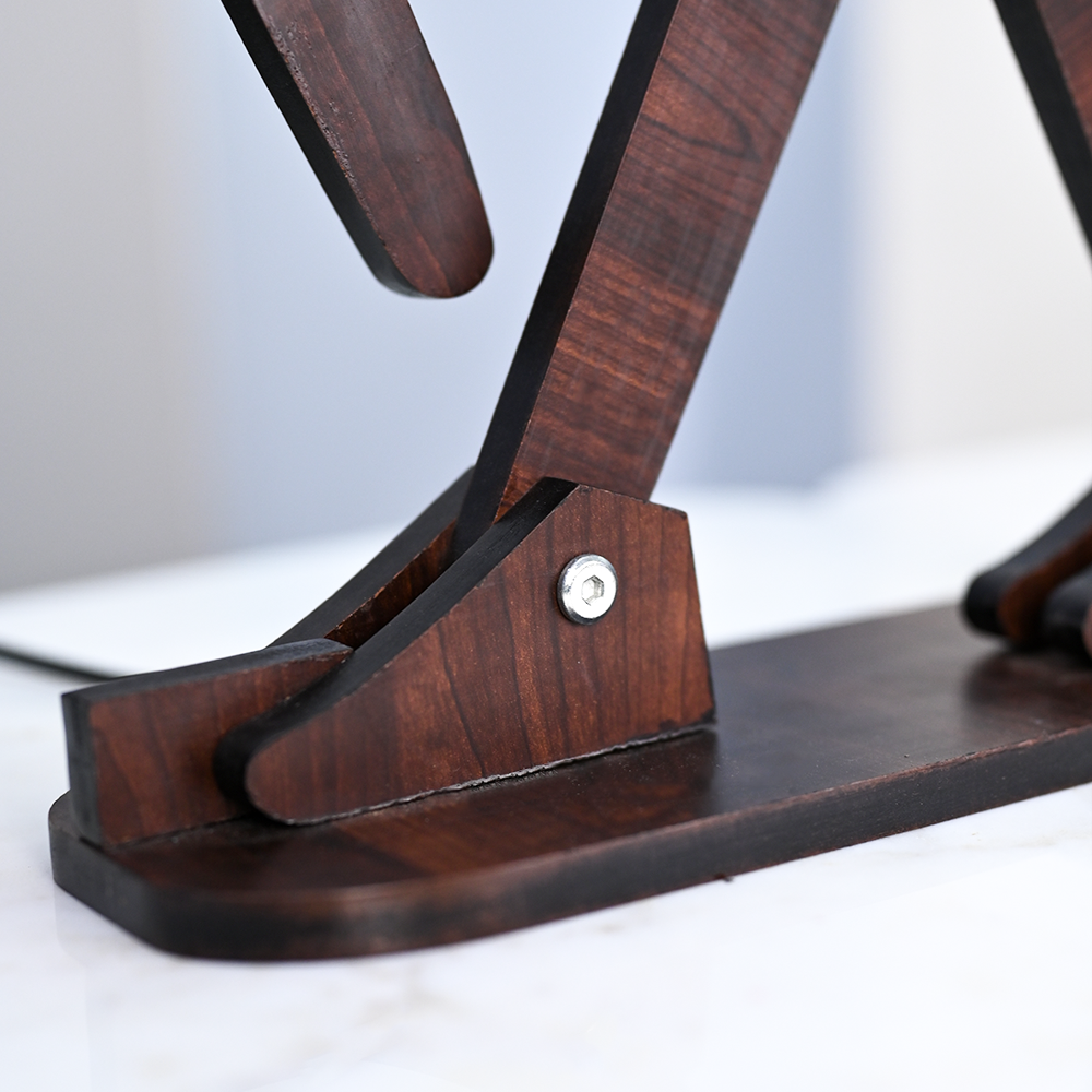 Wooden Walking Figurine Modern Table Night Lamp For Home Decor | Living Room