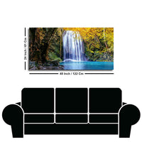 A Beautiful view of Erawan Waterfall Abstract Premium Canvas Wall Painting