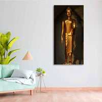 A Golden Statue of Buddha Canvas Wall Painting