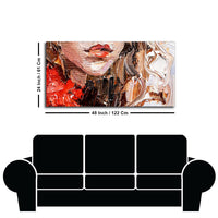 Abstract art of Beautiful Girl Face Canvas Wall Painting