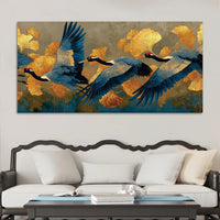 Abstract Birds Canvas Wall Painting for Home Interiors