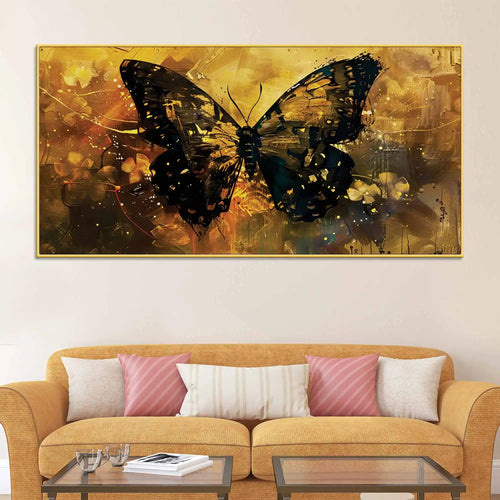 Abstract Black Butterfly Canvas Wall Painting for Home & Office