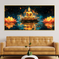 Abstract Buddha Wall Painting – Meditation Room Decor