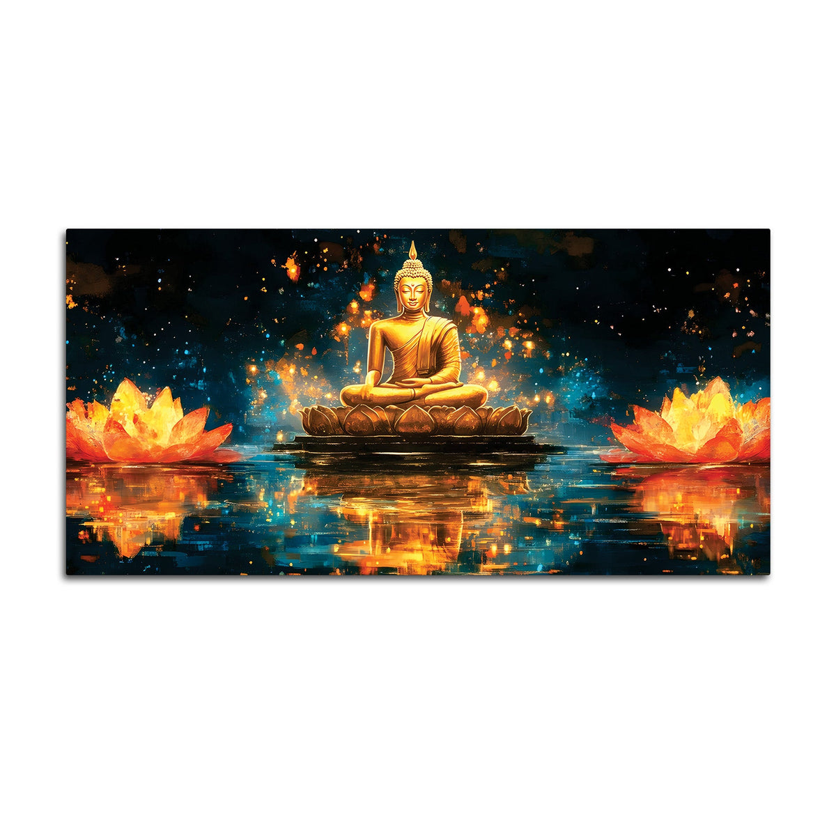 Abstract Buddha Wall Painting – Meditation Room Decor