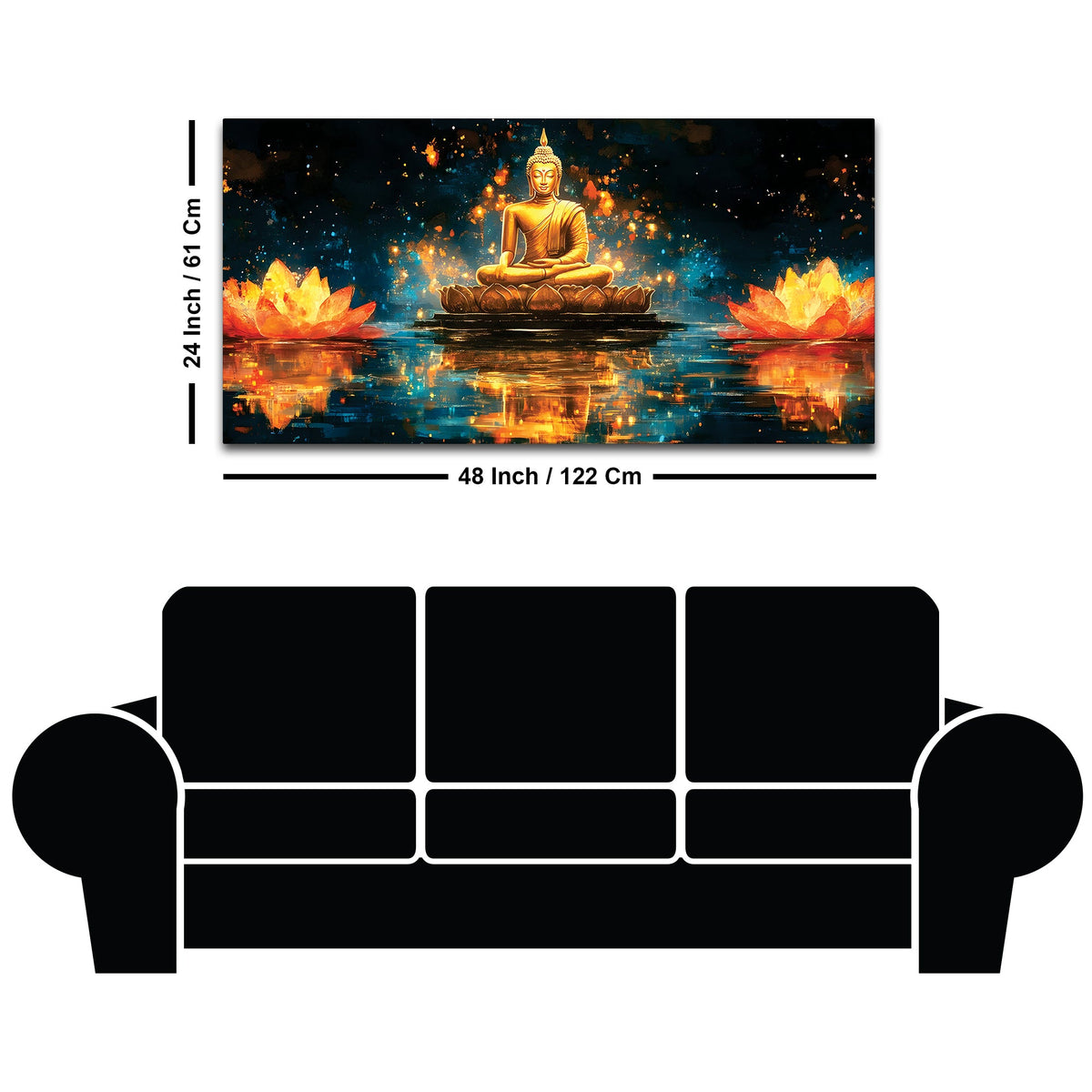 Abstract Buddha Wall Painting – Meditation Room Decor