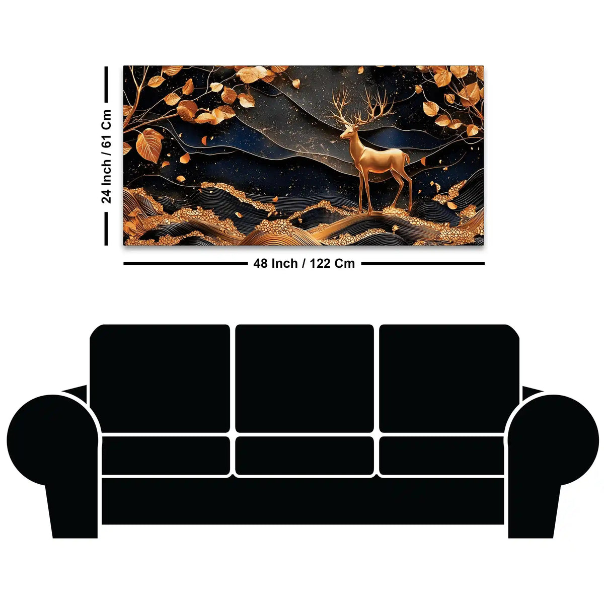 Abstract Canvas Wall Art Deer Painting