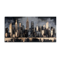 Abstract City Skyline Canvas Painting for Office Home Decor