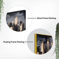 Abstract City Skyline Canvas Painting for Office Home Decor