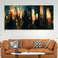Abstract Cityscape Canvas Wall Art Painting for Living Room