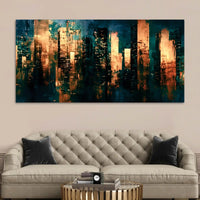 Abstract Cityscape Canvas Wall Art Painting for Living Room
