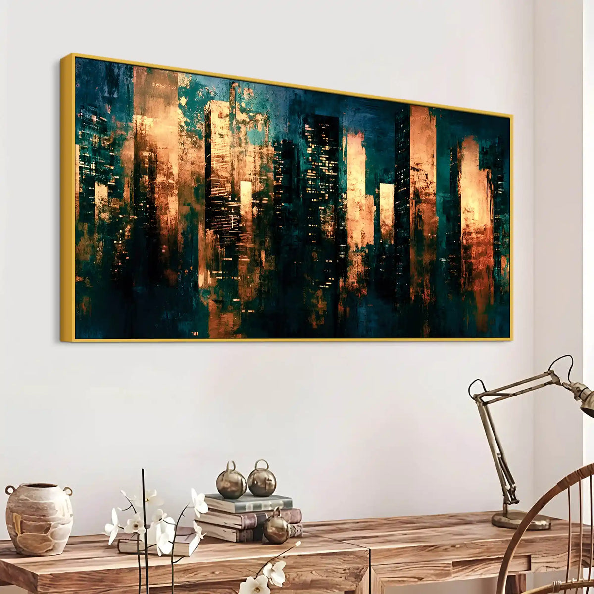 Abstract Cityscape Canvas Wall Art Painting for Living Room
