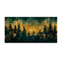 Abstract Dark Forest Canvas Painting for Living Room Décor