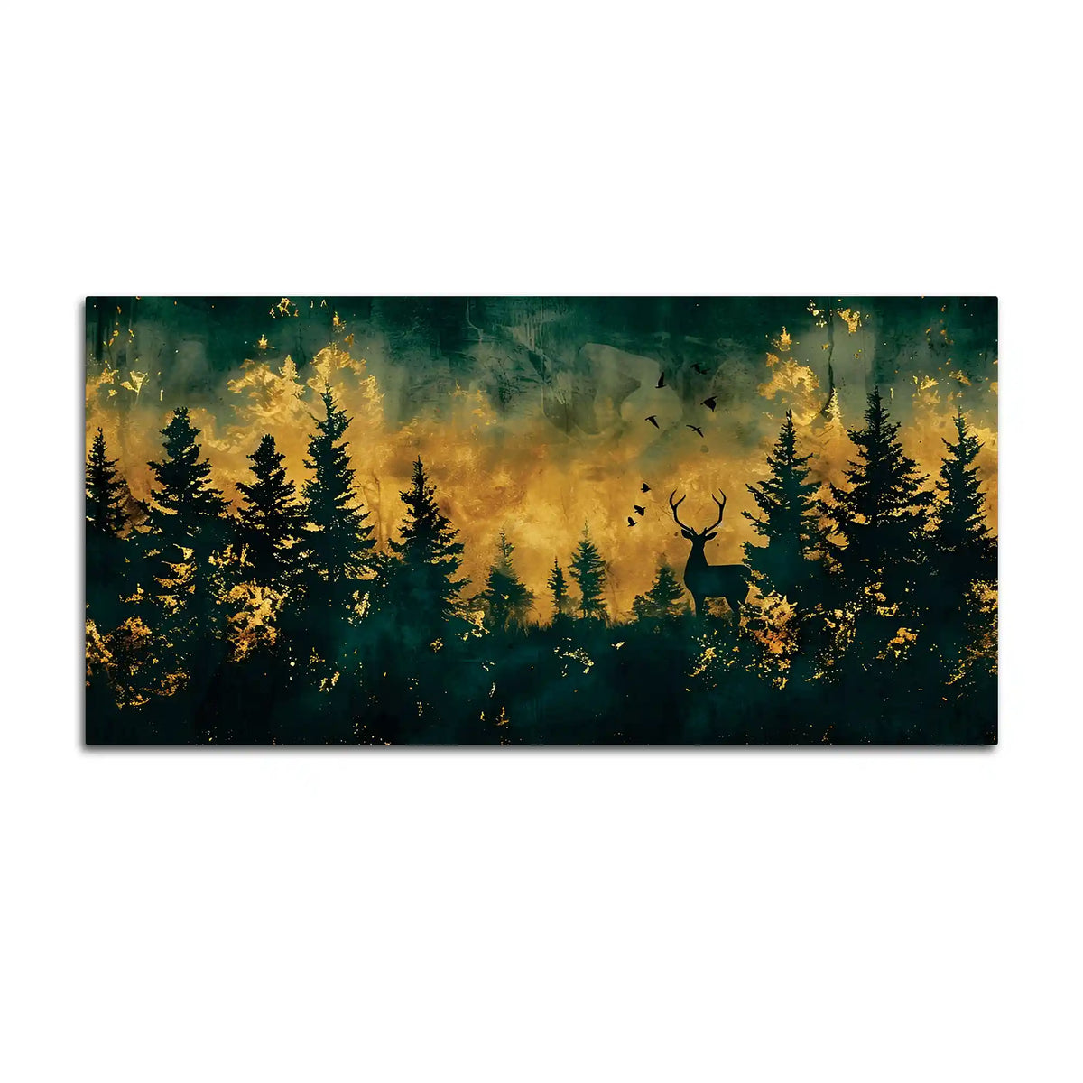 Abstract Dark Forest Canvas Painting for Living Room Décor
