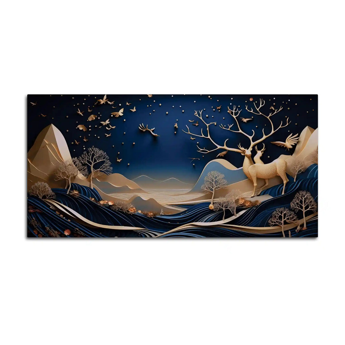 Abstract Deer Canvas Painting for Modern Home